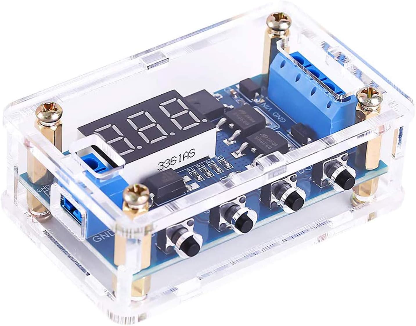 PEMENOL DC 5-36V Timer Relay LED Digital Triggering Cycle Time Delay Relay Module Dual MOS Control Timing Delay Relay Module with Protective Case