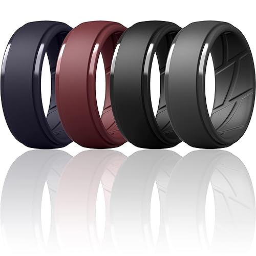 ThunderFit Men's Silicone Rings 10mm Wide Thick Rubber Bands