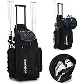 KAVIGOR Rolling Baseball Bag with Wheels, 60L Capacity Softball Bag Holds 4 Bats for Boys and Girls, Youth Equipment Bag with Shoe Compartment