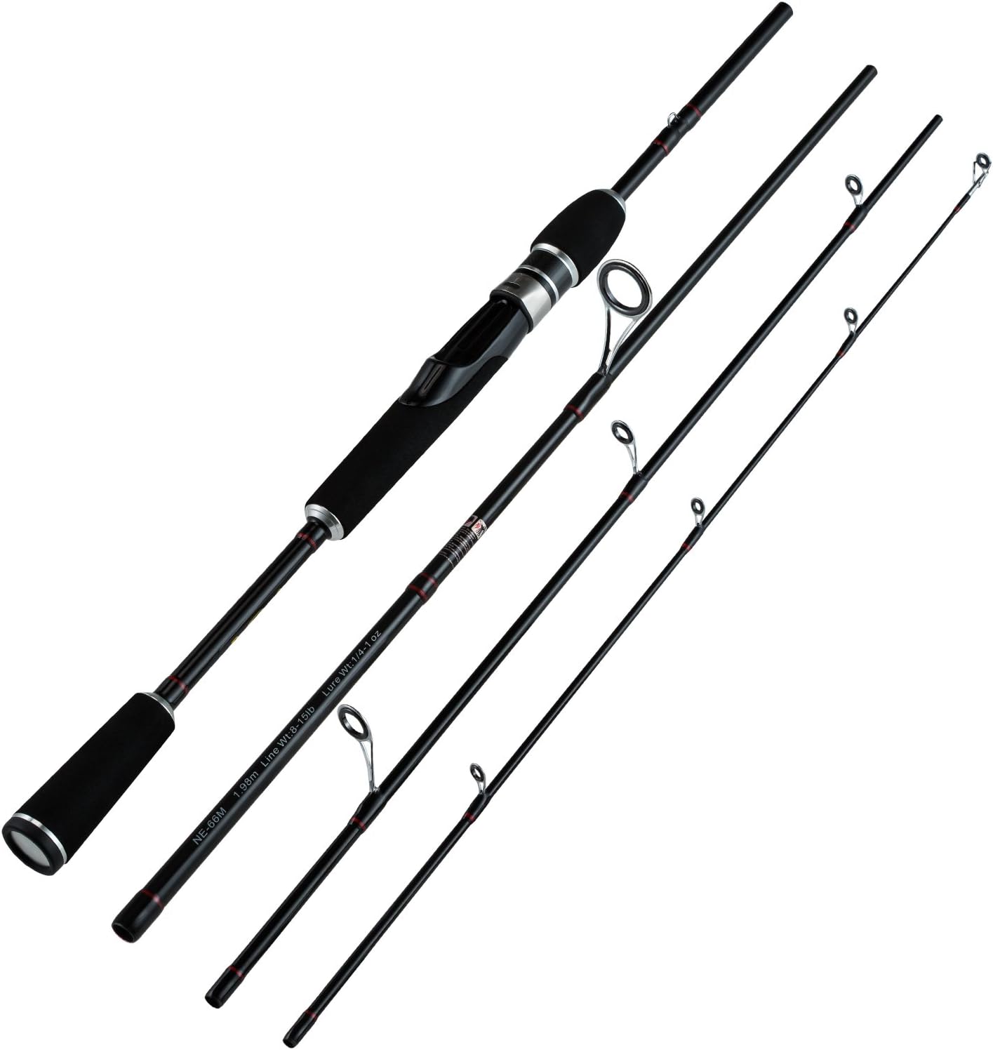 Amazon Com Piscifun Graphite Travel Spinning Fishing Rod Portable Spinning Rod 4 Piece Spin Rod Medium Heavy 7 Nessie Ne 70mh Sports Outdoors