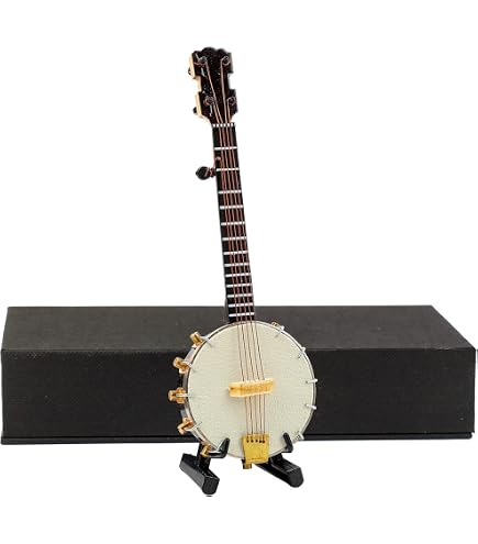 Music Lover Gift 9 Inch Banjo Replica With Case & Stand - Miniature ...