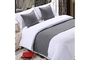 QFWMCW Hotel Bed Runner Scarf Solid Color Bed Spread Cotton Home Decorative Scarf Quality Soft Bed Tail Towel No Fading Bed Cover for Twin Queen Size King Size