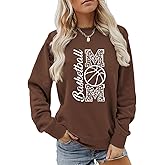 YourTops Women Basketball Mom Sweatshirt Game Day Sweatshirt Basketball Shirt
