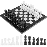 Radicaln Marble Chess Set 12" Luxury Board Game &amp; Chess Sets for Adults | Black &amp; White Marble, Handmade, Natural Marble Veining, Luxury Decor, Elegant Gift, 32 Chess Figures