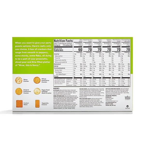 365 BY WHOLE FOODS MARKET, ASSORTED ENTERTAINING CRACKERS, 8.8 OUNCE