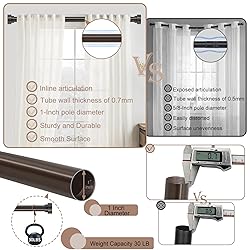 HEI! DEAR Bronze Curtain Rods 48 to 84