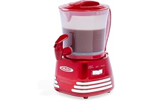 Nostalgia Retro Frother and Hot Chocolate Maker and Dispenser, 32 Oz, for Coffees, Lattes, Cappuccinos, Red