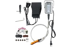 YAEKOO 780W Strong Power Flex Shaft Hanging Grinder, 23000 RPM Electric Multi-function Metalworking Tools, 1/4"HP Rotary Tool Repair Kit, Foot Pedal Control Metal Flexible Shaft (780W)