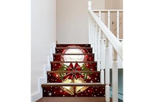 UXONSNUKU Self Adhesive Stair Risers Sticker, Peel and Stick Vinyl Staircase Decal for Home Steps 39.37 x 7.08 in x 6 Pcs, Ch