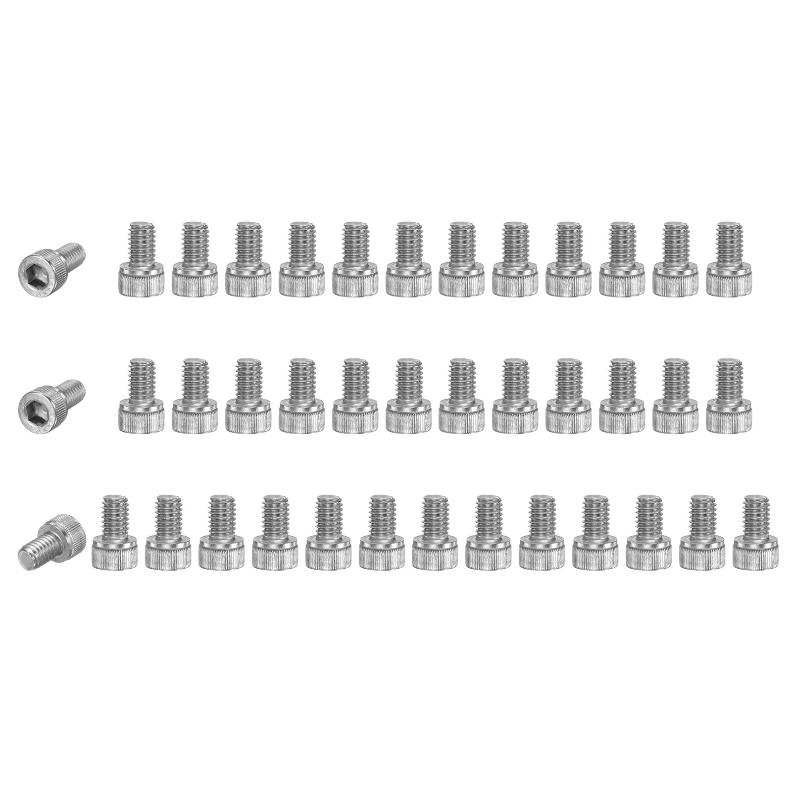M METERXITY 40-Pack Socket Head Cap Screws Bolts M6x10mm 1mm Pitch Button Head Socket Screws 304 Stainless Steel Hex Socket Bolts [Silver]