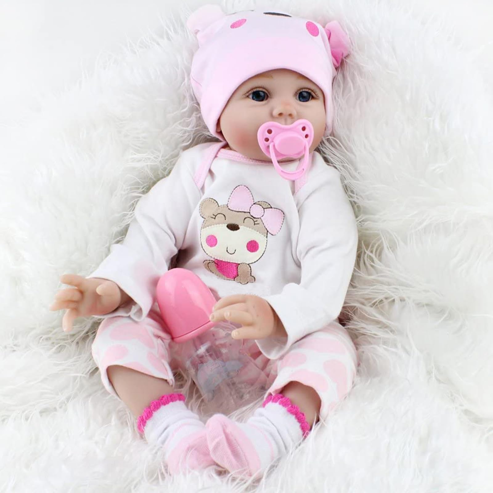 RUNGQIANY Silicone Reborn Dolls 22 Inch 55cm Soft Silicone Vinyl Reborn Toddler Dolls Handmade Baby Reborn Xmas Gift Cheap Reborn Dolls Toy Gift Real Life Dolls Toddler (Reborn Babies 22 inch)