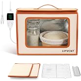LIFVCNT Foldable Bread Proofing Box with 68&ndash;132&deg;F Temp Control, 0-99H Timer，Dough Proofer with Metal Rack and Water Tray |Proofing box for sourdough bread baking，Pizza,Kombucha,Yogurt.