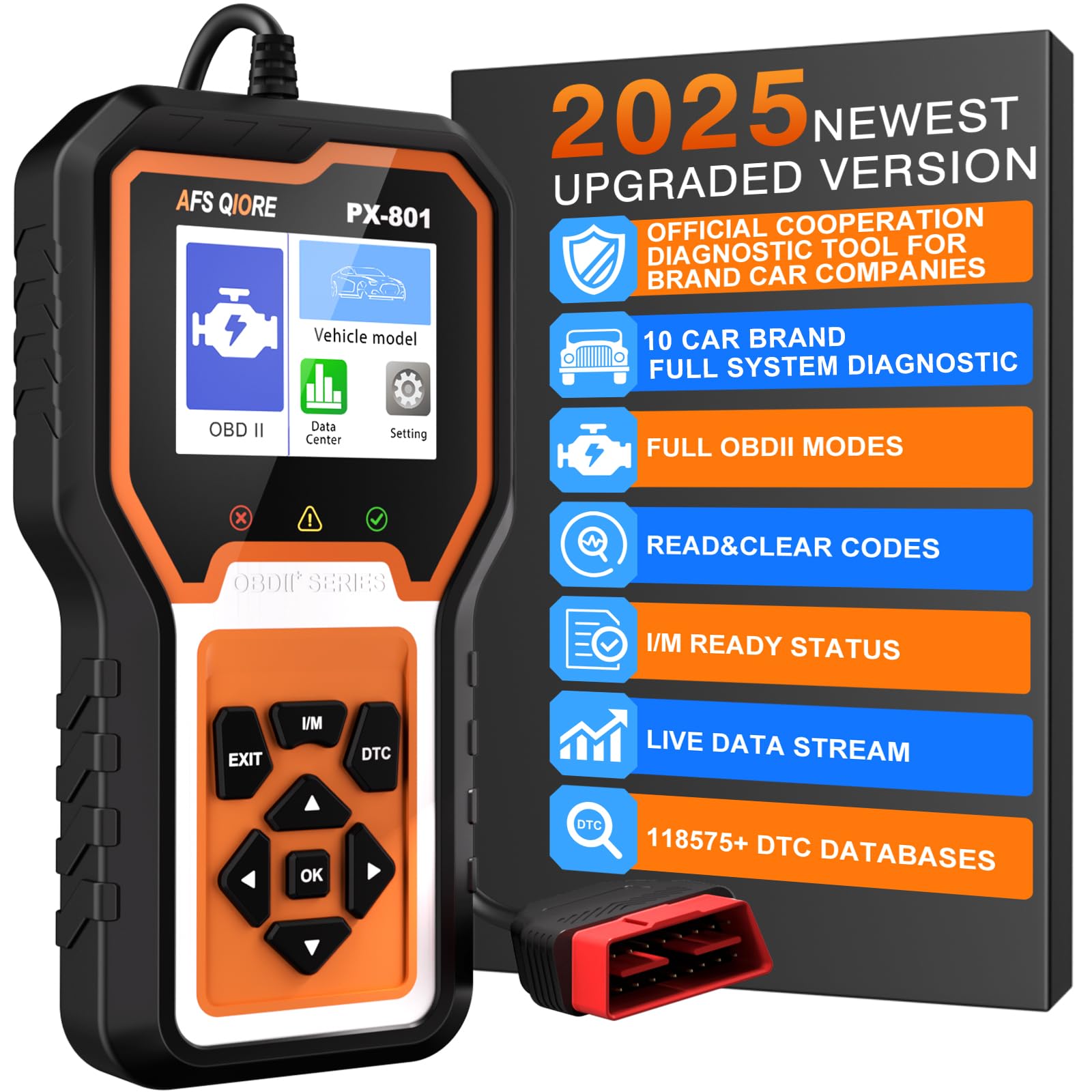 Photo 1 of OBD2 Scanner Check Engine Light Car Code Reader Clear Error Codes ABS SRS SAS Etc Full Vehicle System Diagnostics Tool Compatible with Nissan Toyota Honda Ford Hyundai Kia Lexus Scion Infiniti Lincoln