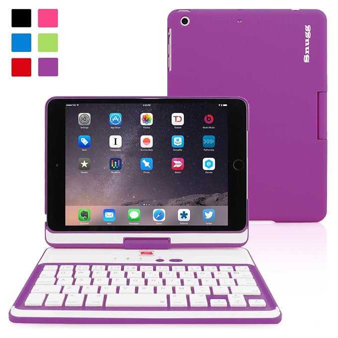 Snugg, iPad Mini 1/2/3 Retina 360 Degree Rotatable Keyboard Case in