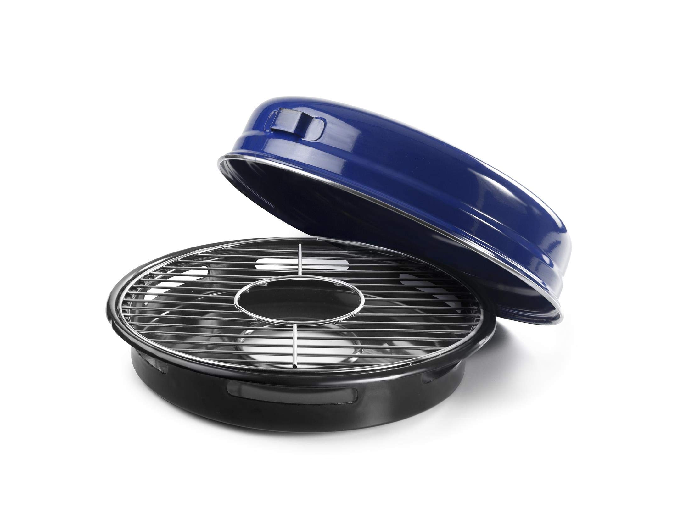 Ibili 980032 Enamelled Steel and Stainless Steel Gas Grill with Handle, Grey, Silver