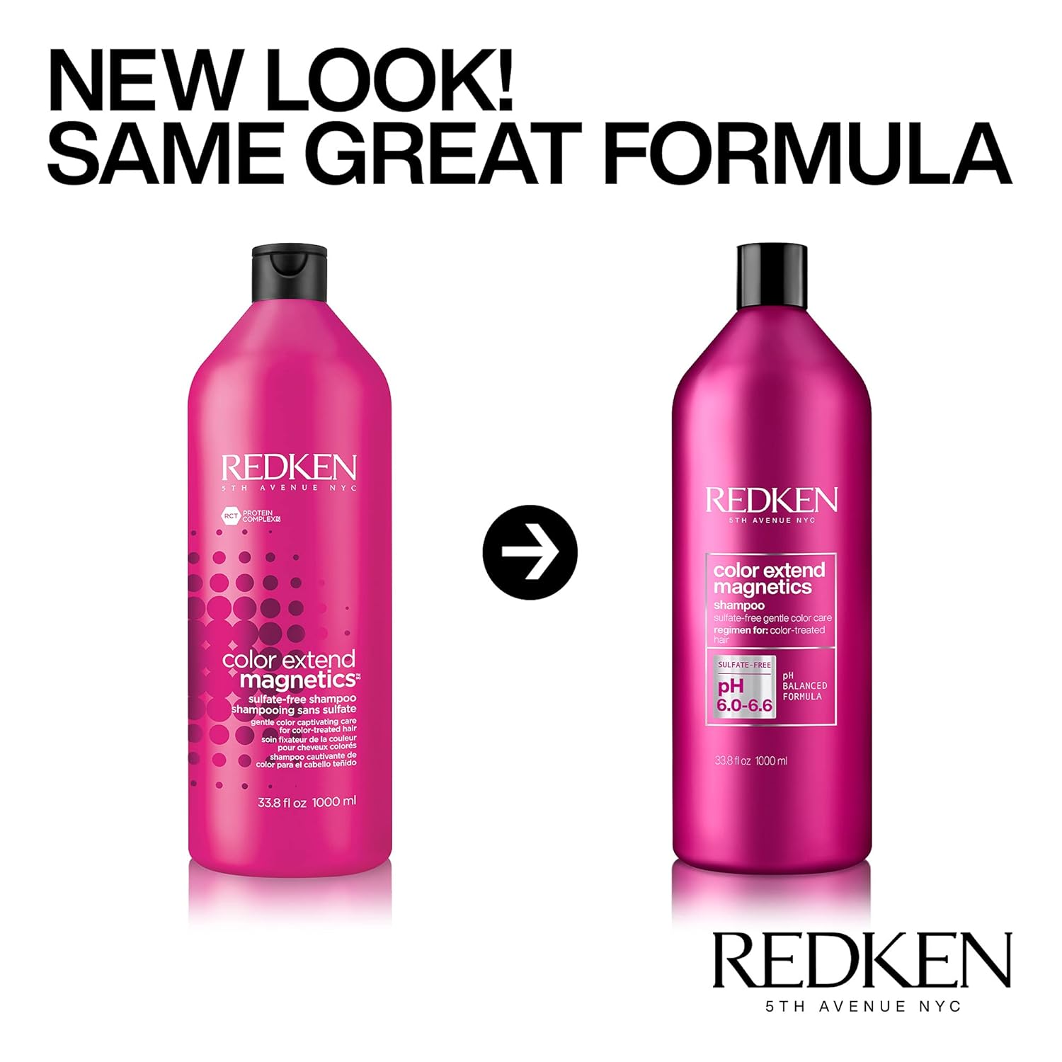Redken Color Extend Magnetics Shampoo | For Color-Treated Hair | Gently Cleanses & Protects Color | With Amino Acid | Sulfate-Free | 33.8 Fl Oz: Premium Beauty