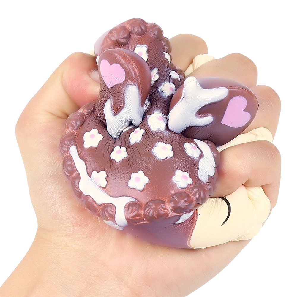 EocuSun Jumbo Squishies Toys Slow Rising Squishy Kawaii Cute Deer Cream Scented Squishys Stress Reliever Toy for Kids Adults Party Decorative Hop Props Large by (Purple)