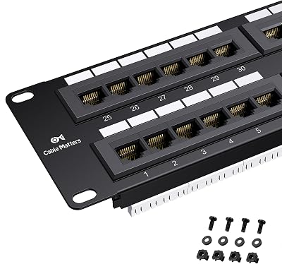 Cable Matters 2U 48 Port Cat6 Patch Panel UL Listed Rackmount Wall Mount 10G