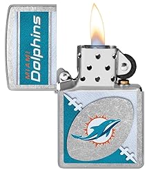 Zippo NFL Miami Dolphins Street Chrome Pocket Lighter