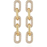 Vince Camuto Goldtone Glass Stone Link Drop Earrings