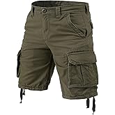 NBBEAR Men's Camo Cargo Shorts Cotton Casual Relaxed Fit Wild Outdoor Work Shorts for Men with Multi-Pockets