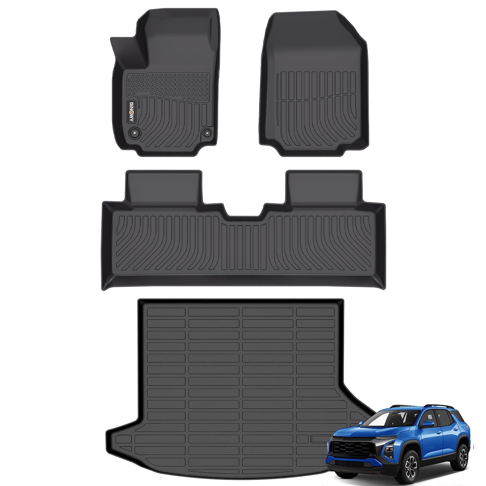 Photo 1 of **MINOR DAMAGE**
GINOWY- Floor Mats & Cargo Liner for Chevy Equinox 2025 2026 &GMC Terrain 2025 2026, TPE All Weather Equinox Car Mats, Custom Terrain Floor Liners, Non-Slip Trunk Mat, Waterproof Accessories Black