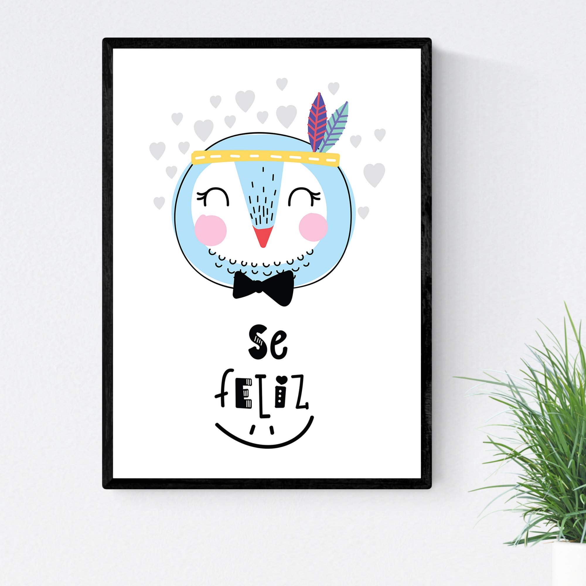 Nacnic Educational sheet A4 size poster was happy Unframed