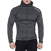 BROKIG Men's Full-Zip Athletic Hoodies,Workout Training Sport Muscle Sweatshirt…