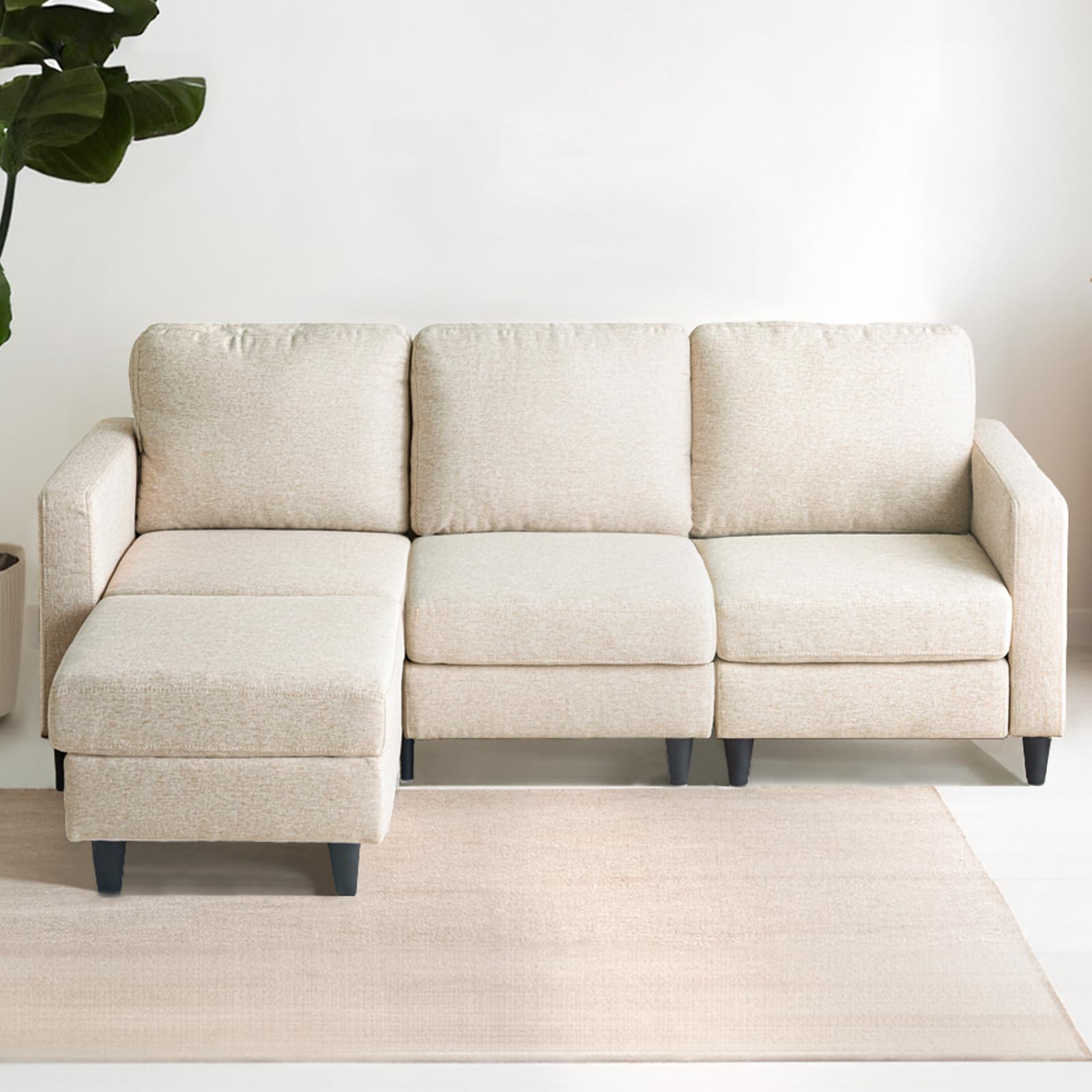 タンスのゲン RENEW! ソファー 3人掛け ポケットコイル 洗える カバーリング カウチソファー ソファ L字 お掃除ロボット対応 ファブリック 42500023(102581)商品画像