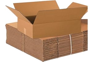 BOX USA 20 x 14 x 4 Corrugated Cardboard Boxes, Flat 20"L x 14"W x 4"H, Pack of 25 | Shipping, Packaging, Moving, Storage Box for Home or Business, Strong Wholesale Bulk Boxes