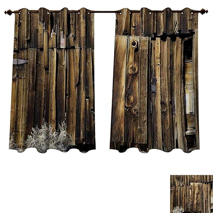Amazon.com: Anzhouqux Rustic Blackout Curtains Panels for Bedroom Oak