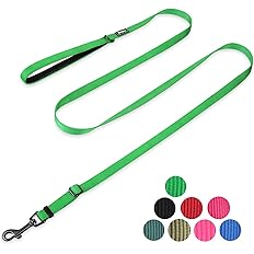 ‘Hyhug Pets Premium Upgraded Adjustable Between 4 Feet and 6 Feet Leash with Sturdy Nylon and Super Soft Neoprene Lined Handl