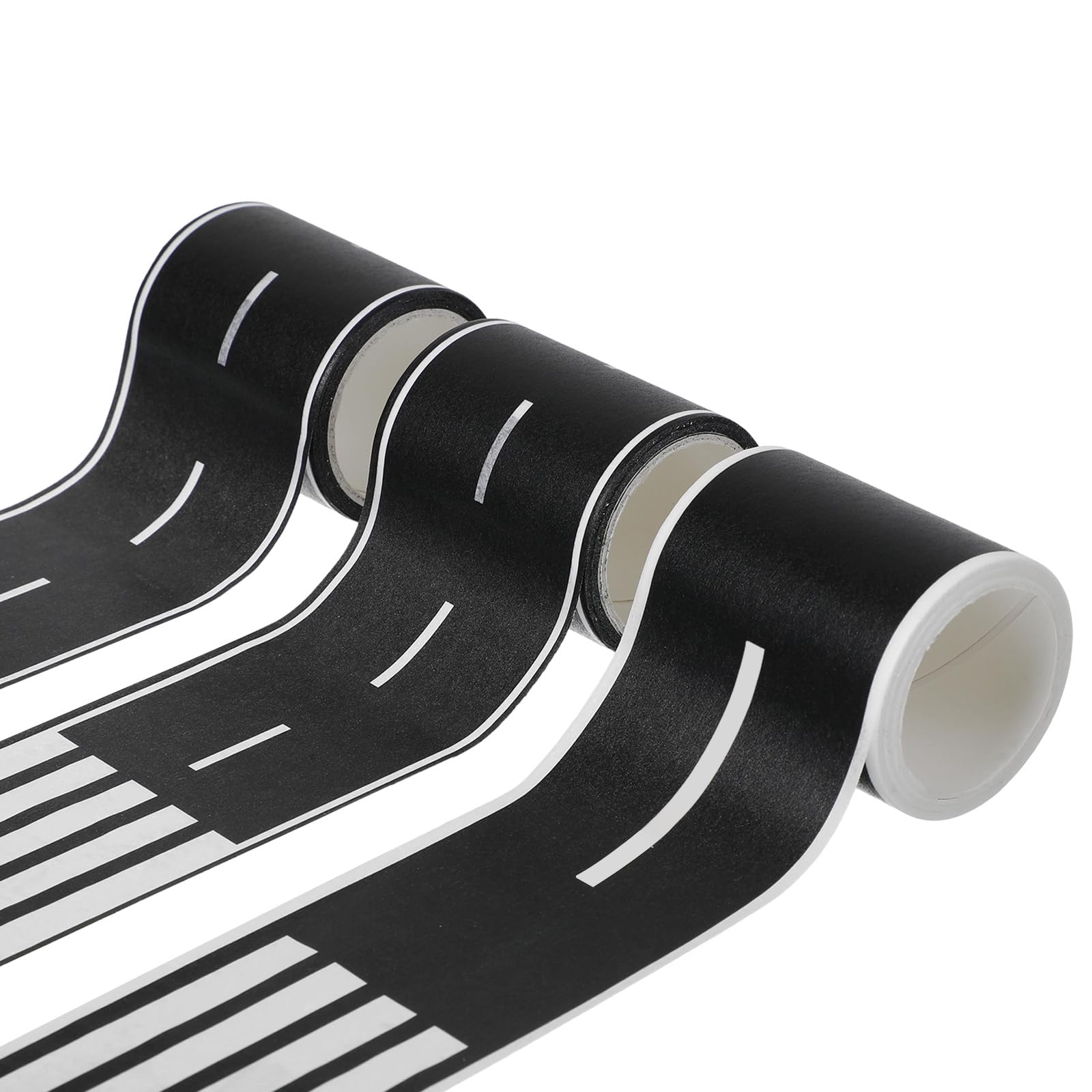 3 Rolls Road Tape, Car Tape Road Tape for Toy Cars DIY Traffic Roads Railway Adhesive Removable Washi Tape Car Tracks Roads Track Tapes for Birthday Party Decorations, Easy to Stick and Tear
