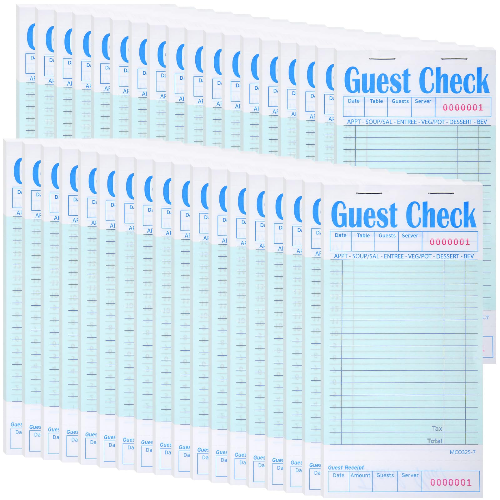 Photo 1 of 100 Pack Guest Check Book for Servers Bulk, Waitress Checkbook Paper Server Note Pads Accessories Waiter Food Receipt Book for Restaurants, Bar, 50 Sheets Per Pad, Total 5000 Sheets (Green)