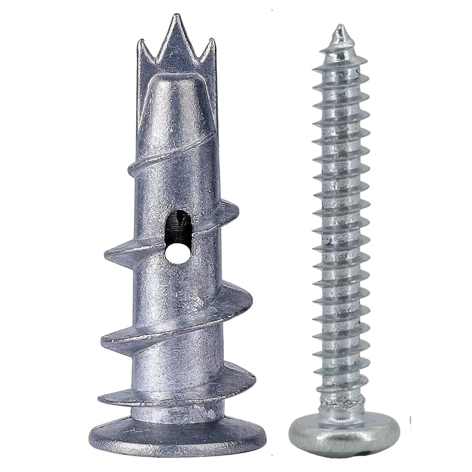 Shopexa 30pk Plasterboard Fixings, Metal & Self Drilling Heavy Duty Plasterboard Wall Plug, Plasterboard Screws with Achors for Stronger Grip & Lasting Quality for Wall Hanging Stuff (Pack of 30)