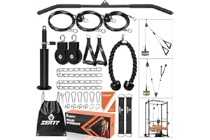 SERTT Home Gym Pulley System, Tricep Workout Pulley System for LAT Pulldown, Biceps Curl, Triceps, Shoulders, Back, Forearm W