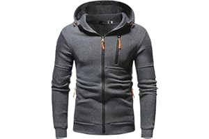 LCZIWO Hoodies for Men Zip up Lightweight Sweatshirt Long Sleeve Sport Outdoor Casual Jacket Fall Winter Top with Pockets