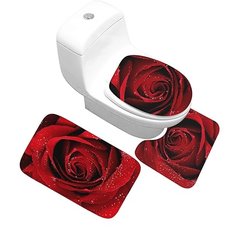Redbeans Rot Rose 3 Teiliges Badezimmer Teppich Set Bad Teppich Contour Teppich Deckelbezug Amazon De Kuche Haushalt