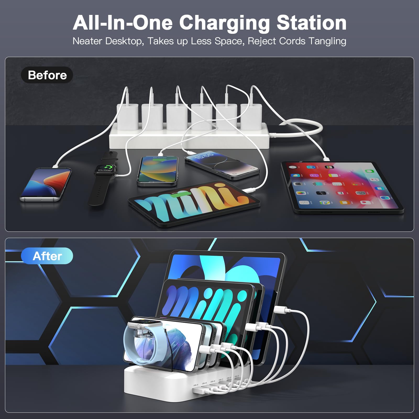 Mua MSTJRY 90W 6-Port USB C Fast Charging Station for Multiple Devices ...