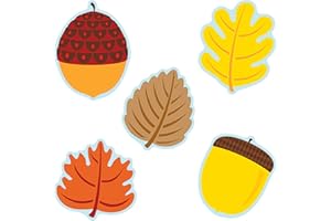 CARSON DELLOSA EDUCATION Carson Dellosa 36pc Acorn & Autumn Leaves Bulletin Board Cutouts, Fall Bulletin Board Decorations for Thanksgiving & Fall Decor, Seasonal Bulletin Board, White Board, Cork Board, and Classroom Décor