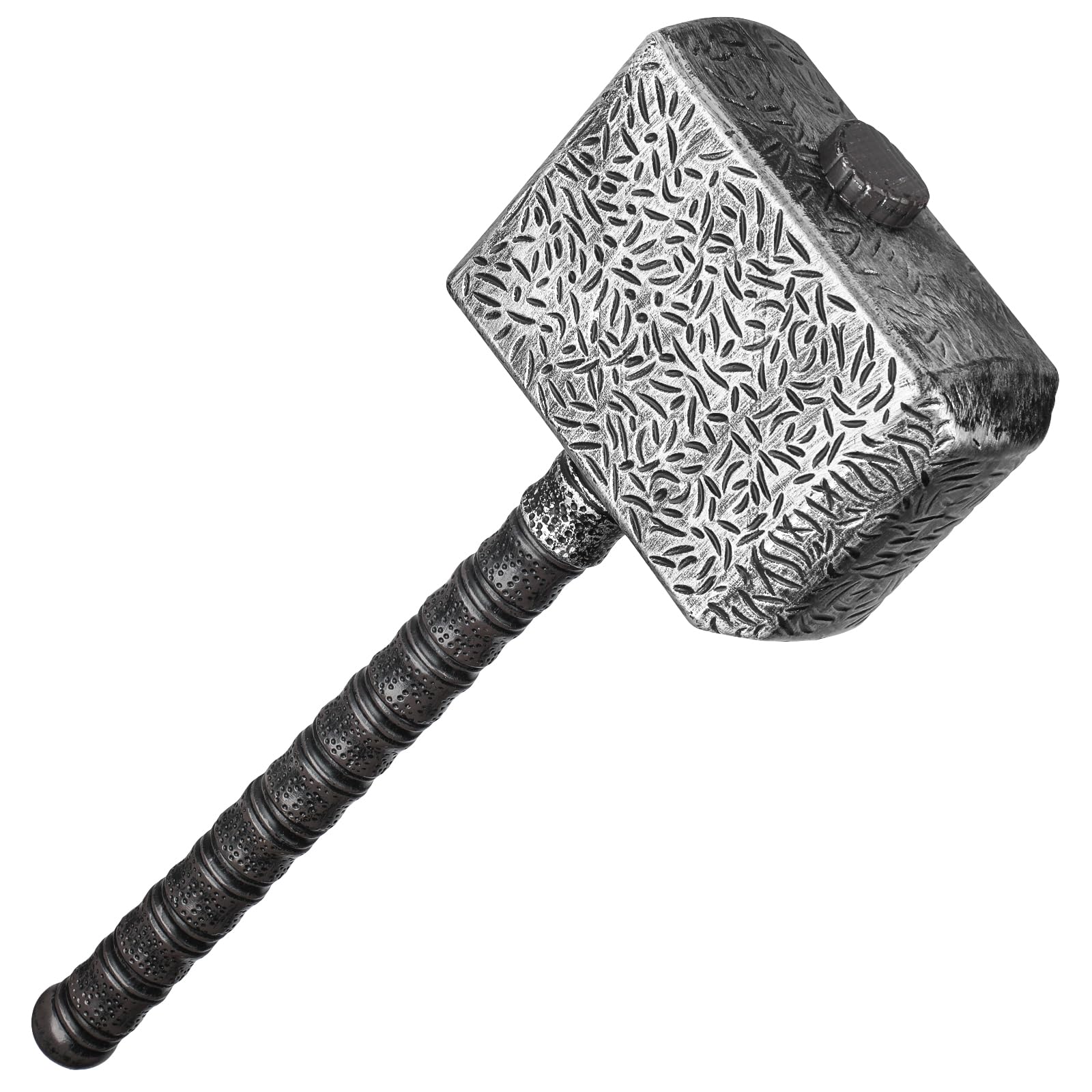 Spinosaurus 21“ Viking Hammer for Halloween Battle Hammer Plastic Sliver Hammer Pretend Weapons Props Viking Accessories (Silver B) — image 1