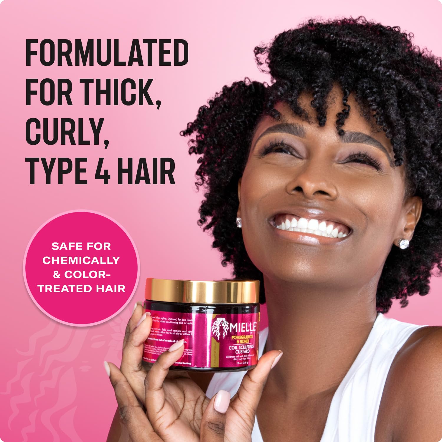 Mielle Organics Pomegranate & Honey Curl Cream for Type 4 Hair (12oz) | Hydrates & Conditions | Controls Frizz | Adds Shine | Coil & Curl Defining Hair Cream