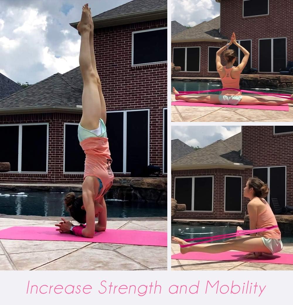 TTolbi Stretch Bands for Dancers, Ballerinas and Gymnasts | Dance Stretch Bands for Flexibility, Mobility and Strength | Shiny Bag, Travel Bag | Printed Stretches | Stretching E-Guide (Pink Regular) : Sports & Outdoors