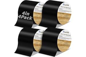 Oleitodh 4 Rolls Butyl Joist Tape for decking, 4 Inch x 50 Feet Weatherproof Butyl Sealant Deck Tape Joist-Beam Deck Joist Tape Bulk for Wood Joists Decks Beams Roof