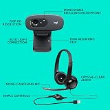 Logitech C270 Webcam HD 720p Video and Audio + H390 USB Headset Black view 6