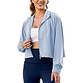 UANEO Womens Athletic Cropped Jacket Zip Up Long Sleeve Workout Tops Gym Yoga Running Sports Shirts Jackets