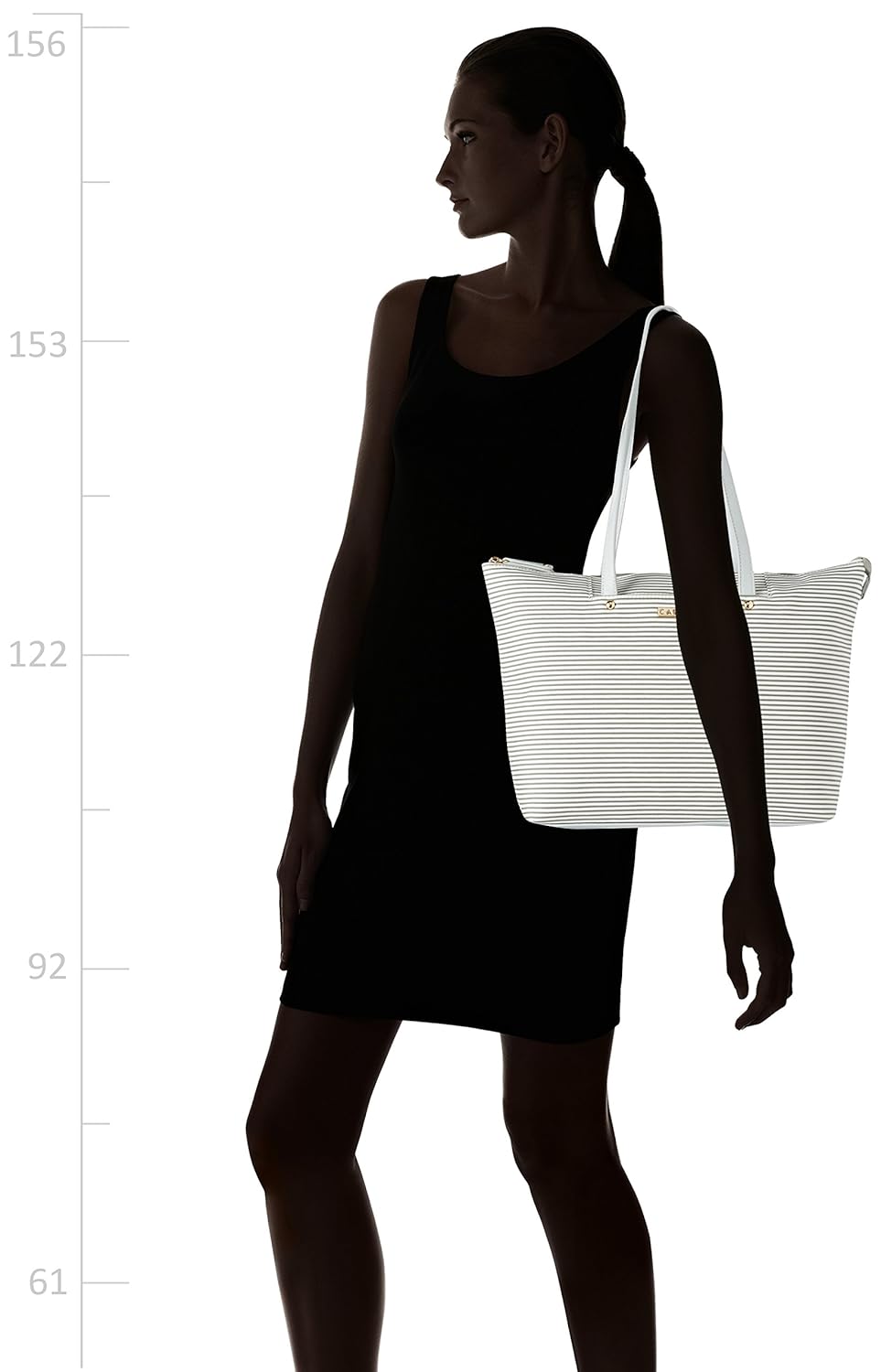 caprese eva women's tote bag (grey and white)