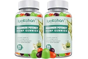 LUCKCHAN (2 Packs) Hemp Gummies High Potency - Pure Extra Strength Organic Hemp Oil Gummies - 100% Natural Bear Hemp Gummy for Adults, Made in USA