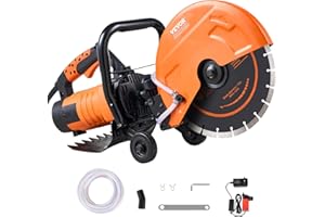 VEVOR Electric Concrete Saw, 12 in, 1800 W Motor Circular Saw Cutter with Max. 4.5 in Adjustable Cutting Depth, Wet Disk Saw 