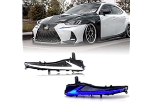 HCmotion LED Daytime Running Light Blue For Lexus IS250/350/300 2017 2018 2019 2020 LED DRL Blue W/Start up Animation With Se
